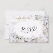 White Hydrangea Flowers Waterverf Wedding RSVP (Voorkant)