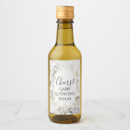 White Hydrangea Flowers Waterverf Wedding Wijn Etiket