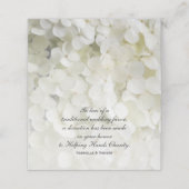 White Hydrangea Flowers Wedding Charity Favors Plaatskaartje (Buitenkant ongevouwen)