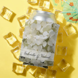 White Hydrangea Flowers Wedding Favor Blikjeskoeler