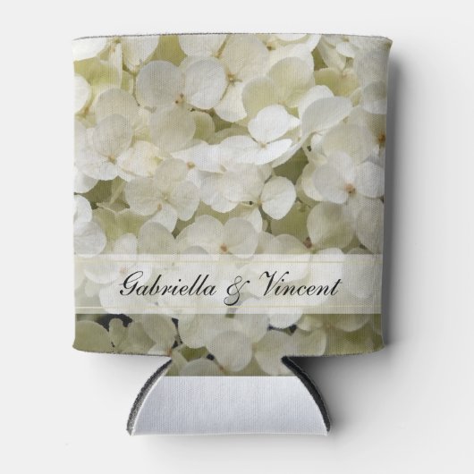 White Hydrangea Flowers Wedding Favor Blikjeskoeler (Voorkant)