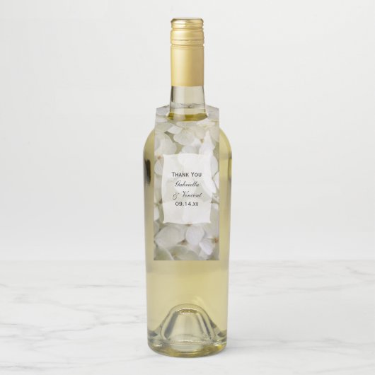 White Hydrangea Flowers Wedding Flessenhanger (Op fles)