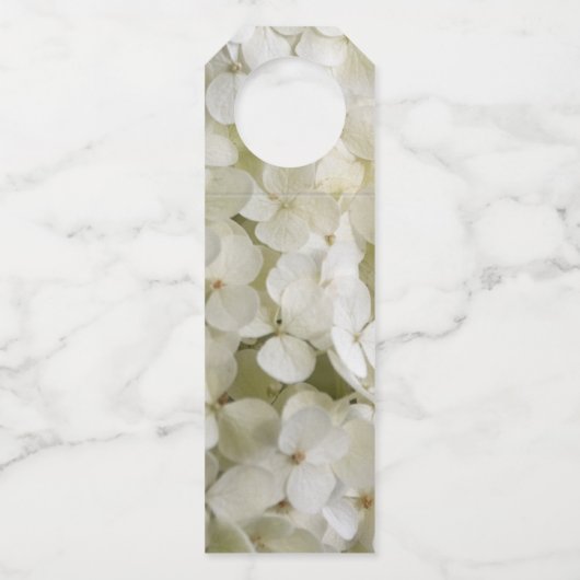 White Hydrangea Flowers Wedding Flessenhanger (Achterkant)