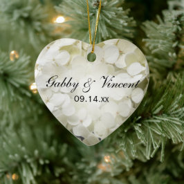 White Hydrangea Flowers Wedding Keramisch Ornament