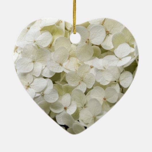 White Hydrangea Flowers Wedding Keramisch Ornament (Achterkant)