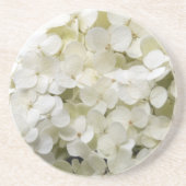 White Hydrangea Flowers Zandsteen Onderzetter (Voorkant)