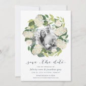 White Hydrangea | Foto Save the Date Kaart (Voorkant)