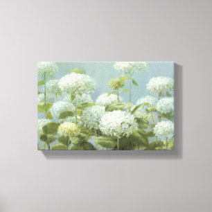 White Hydrangea Garden Canvas Afdruk