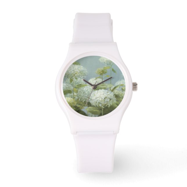White Hydrangea Garden Horloge (Voorkant)