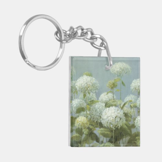 White Hydrangea Garden Sleutelhanger (Voorkant Links)