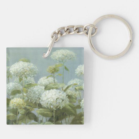 White Hydrangea Garden Sleutelhanger (Achterkant)