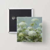 White Hydrangea Garden Vierkante Button 5,1 Cm (Voorkant /achterkant)