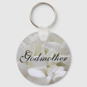 White Hydrangea "Godmoeder" keyring Sleutelhanger (Voorkant)