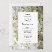 White Hydrangea Gradua Party Invitation Kaart (Voorkant)