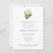 White Hydrangea Grandmillennial Baby shower Kaart (Voorkant)