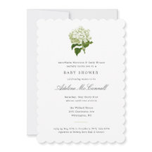 White Hydrangea Grandmillennial Baby shower