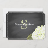 White Hydrangea Mason Jar Chalkboard Vrijgezellenf Kaart (Achterkant)