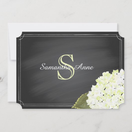 White Hydrangea Mason Jar Chalkboard Vrijgezellenf Kaart (Achterkant)