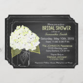 White Hydrangea Mason Jar Chalkboard Vrijgezellenf Kaart (Voorkant / Achterkant)