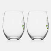 White Hydrangea Mr en Mrs Stemless wijnglas Wijnglas Zonder Voet (Rechts)