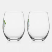 White Hydrangea Mr en Mrs Stemless wijnglas Zonder Voet (Links)