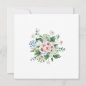 White Hydrangea Pink Rose Floral Vrijgezellenfeest Kaart (Achterkant)
