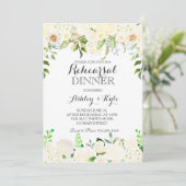 White hydrangea Rehearsal Dinner INvitation Kaart (Staand voorkant)