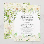White hydrangea Rehearsal Dinner INvitation Kaart (Voorkant / Achterkant)