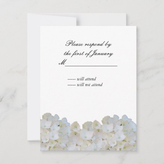 White Hydrangea Reply Kaart (Voorkant)