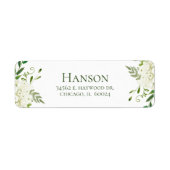 White Hydrangea Return Address Etiket (Voorkant)