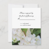 White Hydrangea RSVP Reply Kaart (Voorkant)