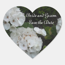 White Hydrangea Save the Date Hart Sticker