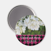 White Hydrangea Save the Date Magneet (Voorkant / Achterkant)