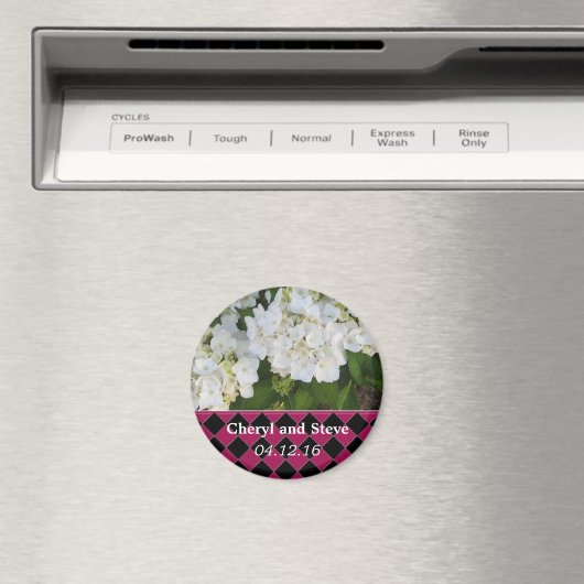 White Hydrangea Save the Date Magneet (Insitu (Vaatwasser))