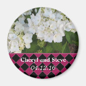 White Hydrangea Save the Date Magneet (Voorkant)