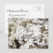 White Hydrangea Save the Date Notice Aankondigingskaart (Voorkant / Achterkant)
