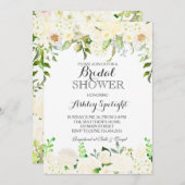 White hydrangea Shower Floral Invitation Kaart (Voorkant / Achterkant)