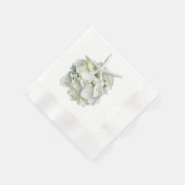 White Hydrangea Starfish Wedding Servetten (Hoek)