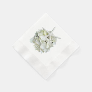 White Hydrangea Starfish Wedding Servetten