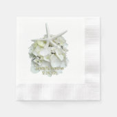 White Hydrangea Starfish Wedding Servetten (Voorkant)