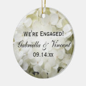 White Hydrangea Verloving Photo Keramisch Ornament (Links)
