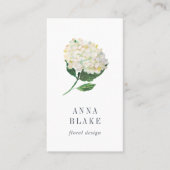 White Hydrangea Vertical Visitekaartje (Voorkant)