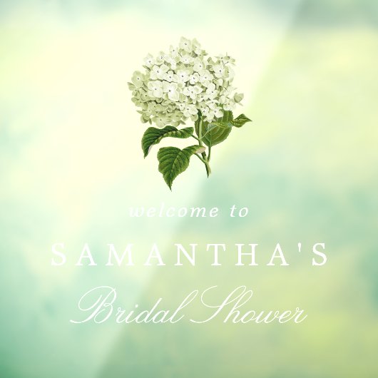 White Hydrangea Vrijgezellenfeest Welkom Raamsticker (Vel 3)