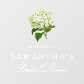 White Hydrangea Vrijgezellenfeest Welkom Raamsticker (Vel)