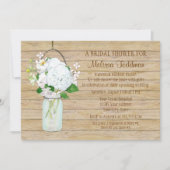 White Hydrangea Waterverf Mason Jar Flowers Kaart (Voorkant)