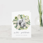 White Hydrangea | Weddenfoto Hartelijk dank Bedankkaart (Voorkant)