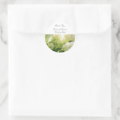 White Hydrangea Wedding Bedankt Ronde Sticker (Tas)