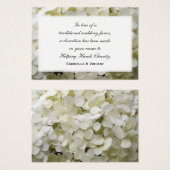White Hydrangea Wedding Charity Favors Visitekaartjes (Voorkant /achterkant)