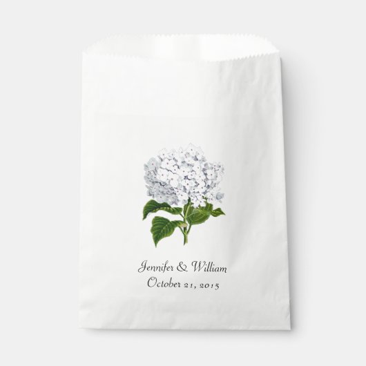 White Hydrangea Wedding Favor Bag Bedankzakje (Voorkant)