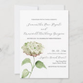 White Hydrangea Wedding Invitation Invitations Kaart (Voorkant)